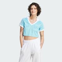 限尺码:adidas 三叶草 夏季女子时尚短款运动休闲修身短袖翻领T恤