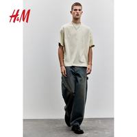 H&M 1074658 圆领短袖T恤 浅米色 M
