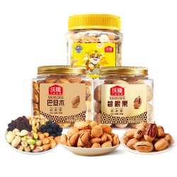沃隆 每日混合坚果300g+211g巴旦木 &+211g碧根果 三罐装