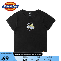 Dickies 短袖T恤 宽松百搭前胸印花短款休闲圆领短袖T恤 DK013097 沥青黑