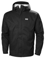 HELLY HANSEN 男式 Loke 防水防风透气探险徒步雨衣带帽 990 黑色 XL