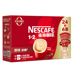 雀巢 咖啡1+2三合一原味醇香24条+6条速溶共30条