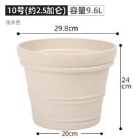 爱丽思 特大号圆形花盆种树庭树木无花果蓝莓果树种植盆 10号米色 约9.6L (口径29.8cm)