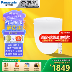 Panasonic 智能马桶盖RN30通用坐便器马桶圈电动加热遥控无缝易洁旗全功能款 RN30遥控无缝易洁旗舰全功能