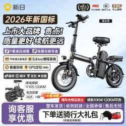 新日 新国标折叠电动自行车铝合金代驾电动车锂电池助力电瓶车超长续航迷你小型折叠电动车