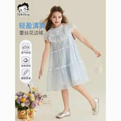 贝蒂 童装女童夏季无袖蕾丝连衣裙2025年新品儿童中大童洋气蛋糕裙