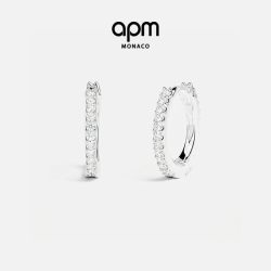 APM Monaco Promesse 白色几何圈形耳环
