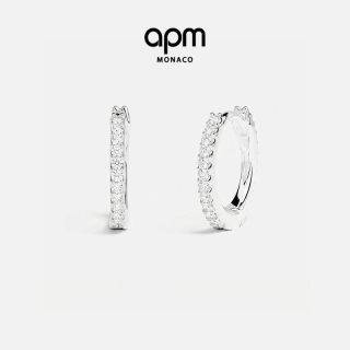 APM Monaco Promesse 白色几何圈形耳环
