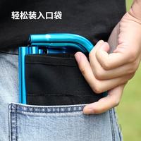 原始人 小马扎户外折叠椅便携式凳子露营钓鱼椅子折叠凳火车排队小板凳 紫色全折款