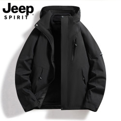 JEEP SPIRIT JEEPSPIRIT 冲锋衣男款三合一可拆卸加厚绒防风雨户外外套