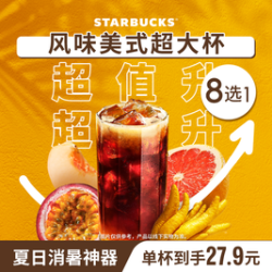 星巴克 果味/风味超大杯咖啡佛手柑百香果美式