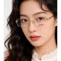 MIU MIU 近视眼镜无框高智感金属百搭近视光学眼镜框女SMU50YV