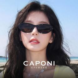 CAPONI 26款猫眼框偏光太阳镜女防紫外线遮阳墨镜大牌高级感显脸小眼镜