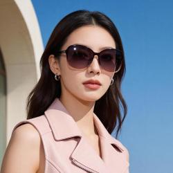 派丽蒙 优雅渐变偏光太阳镜女防紫外线大框遮阳墨镜女礼物