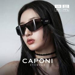 CAPONI 26新款曲面屏发箍墨镜女y2k高级感太阳镜防晒紫外线时尚潮流眼镜