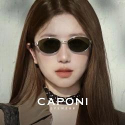 CAPONI 复古偏光墨镜女款老钱风时尚太阳镜高级感防晒紫外线大脸显瘦眼镜