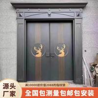金功成 精雕铸铝门 门款1 双开门 子母门