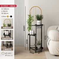 移动端：速立普 HJ-010 花架子客厅落地式可移动花架 三角爬藤花架黑配金