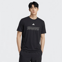 adidas 短袖男女同款情侣休闲运动健身亲肤棉圆领T恤  黑/白 XL