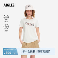 AIGLE 女士短袖T恤圆领户外休闲上衣时尚 经典春款 BZ64