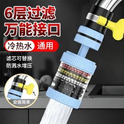 FK 万向旋转通用滤水器喷头 防溅花洒前置超滤净水器 2个装 白色 360°旋转款
