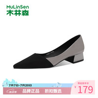 木林森 女鞋休闲单鞋女士低跟鞋子通勤时尚一脚蹬女生时装鞋子百搭优雅