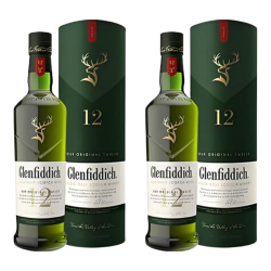 Glenfiddich 12年双桶苏格兰单一麦芽威士忌 700ml 礼盒装 格兰菲迪 12年 礼盒 700ml*2瓶