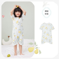ibaby 夏季透气抑菌男女童针织睡衣睡裙防着凉宝宝家居服睡袍 恒温睡袍-蜻蜓秋梨 室温28-32℃ 100码