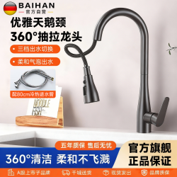 百悍 厨房水龙头冷热二合一360°旋转三挡抽拉水龙头