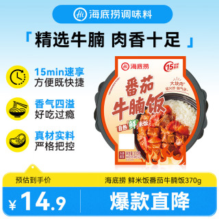 今日必买：海底捞 自热米饭方便速食大分量午餐夜宵自热鲜米饭番茄牛腩饭370g