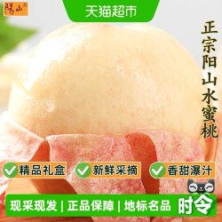 阳山 无锡阳山水蜜桃皮薄多汁现摘现发新鲜大桃子日川白凤湖景水果礼盒4枚装单果4-5两