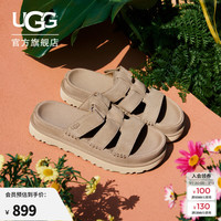 UGG 炫金系列 女士厚底露趾魔术贴休闲拖鞋 1174090