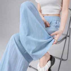 快鱼 女士阔腿长裤 高腰垂感宽松休闲裤