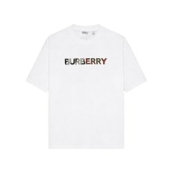 BURBERRY 男士短袖棉质字母圆领T恤