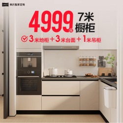 林氏家居 整体橱柜定制 厨房装修石英石台面橱柜灶台碗柜一体 全屋定制 天鹅湖（3m地柜+3m台面+1m吊柜）