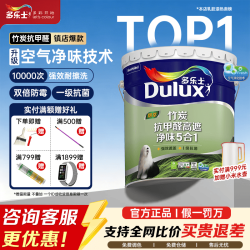 多乐士 朗萃竹炭抗甲醛五合一净味室内乳胶漆墙面抗菌油漆涂料白色A8146B 18L