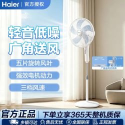 海尔 电风扇XLJ4001A家用租房摇头升降立式节能强力大风量落地扇