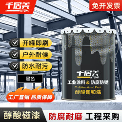 千居美 醇酸调和漆 防锈漆金属漆钢结构铁栏杆工程防腐防水油漆 黑色  3KG