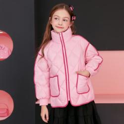 爱法贝 冬季女童羽绒服短款立领保暖拜年服中大童装羽绒外套