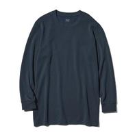 优衣库 HEATTECH EXTRA WARM 棉混纺圆领T恤 藏青色 XS