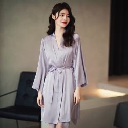 猫人 女士性感睡衣两件套 水溶花吊带丝绸睡裙