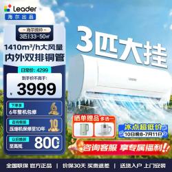 海尔 智家出品统帅空调 超省电新一级能效双排铜管蒸发器家用节能省电变频冷暖自清