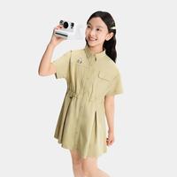 安踏 儿童连衣裙夏季女童中大童户外简约时尚百搭休闲衬衫裙子安踏童装
