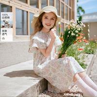 香影 女童纯棉印花连衣裙2026夏季儿童中大童宽松女孩裙子