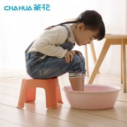 茶花 儿童凳浴室凳塑料凳子加厚换鞋凳儿童矮凳方凳小板凳家用 橘色1张