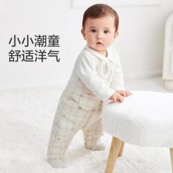 全棉时代 春夏婴幼儿针织假两件连体服 小宝宝外穿爬爬服新生儿晒娃必备