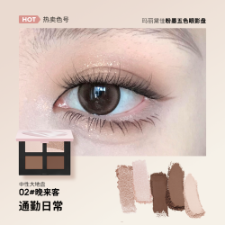 玛丽黛佳 粉墨五色眼影盘大地色哑光亮片多功能