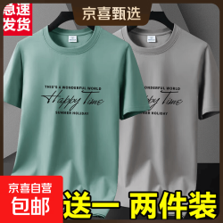 夏季冰丝短袖t恤男士宽松
