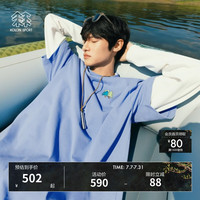 KOLON SPORT 户外吸湿速干T恤 男女同款露营防晒UPF50 印花短袖上衣 LURT6M