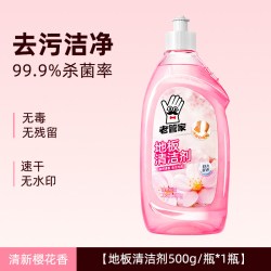 老管家 地板清洁剂（花香） 木地板瓷砖清洁液 500ml 持久留香 强力去污 抛光杀菌